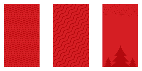 Red Christmas geometric vertical background collection. Merry Christmas vertical poster, social media post stories layout, quiz backdrop, square banner design template set