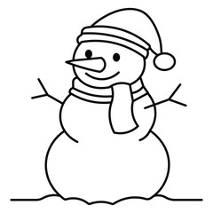 Cute snowman vector illustration isolated on white background