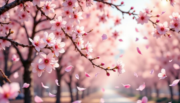 Vibrant pink tree abloom with abundant delicate pink flowers vibrant pink tree displays profusion of delicate pink flowers in beautiful natural setting