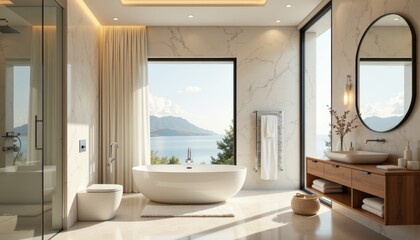 Large bathroom with spacious tub expansive bathroom featuring generous tub for relaxation comfort and bathing needs