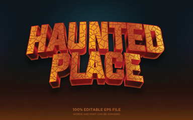 Haunted Place Cracked 3D text style effect	
