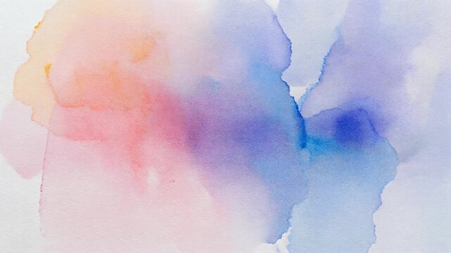 Abstract watercolor painting with soft pastel colors blending together on white paper.