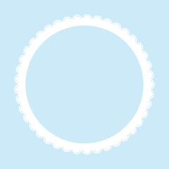 Simple white lace frame, round tag, label