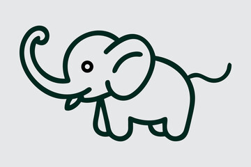 Fototapeta premium Cute Baby Elephant Walking Illustration