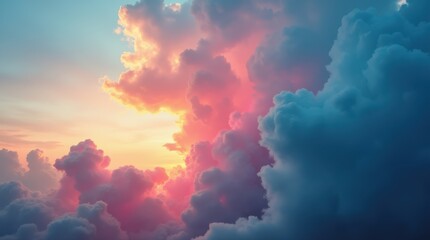 Dramatic Sky with Colorful Clouds at Sunset or Sunrise.