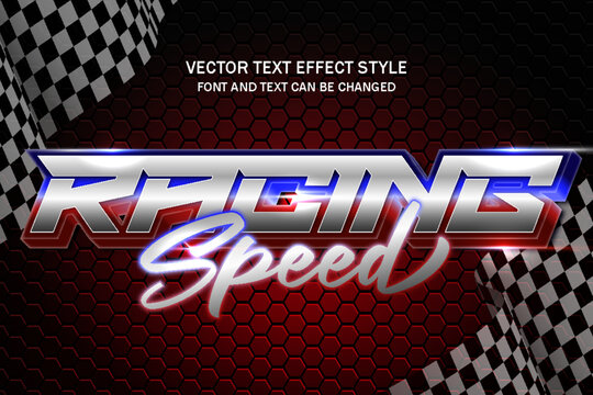 racing cars speed typography editable text effect font style template background design
