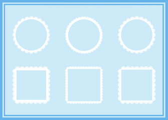 Simple white lace frames set, round tag, square label