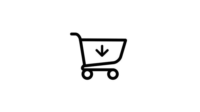 Animated Shopping Cart Icon with Add to Cart Arrow.