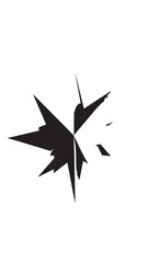 Abstract jagged star silhouette with angular, monochrome design.