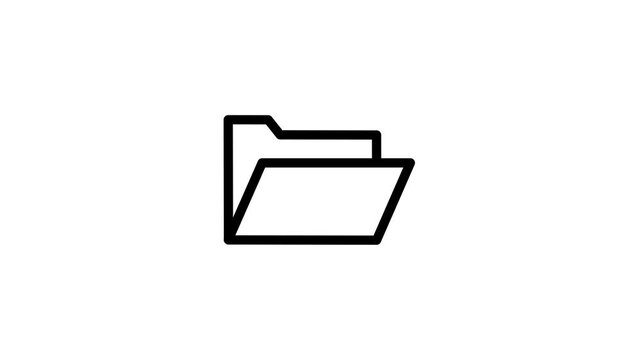 Minimalist Folder Icon Opening and Closing Animation Loop.