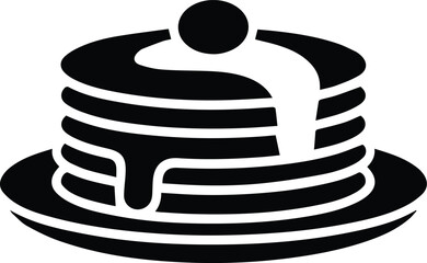 Minimalist black stack of pancakes breakfast silhouette vector icon