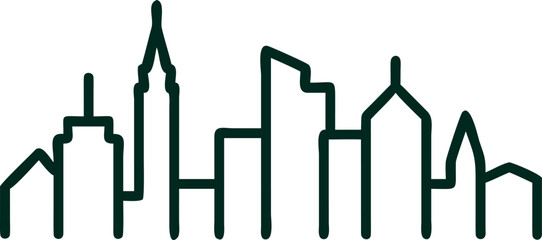 Simple city skyline outline icon is great for urban style graphics
