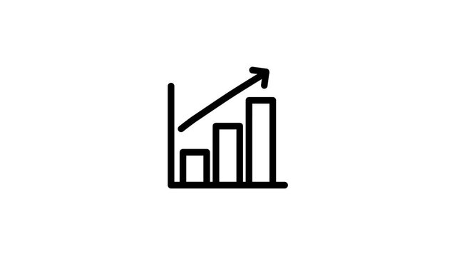 Simple Animated Bar Chart with Upward Arrow Icon.
