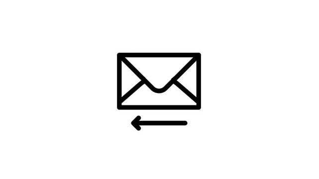 Simple Animated Reply Email Icon with Arrow.