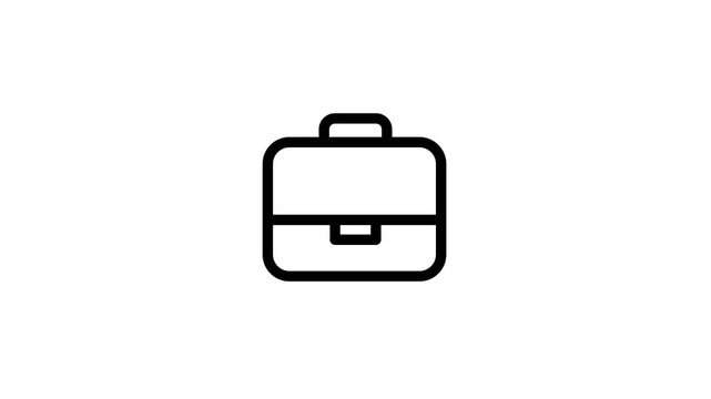 Simple Briefcase Icon Animation for Business Concepts.