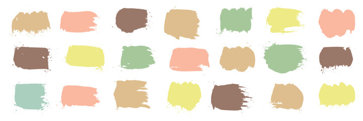 Pastel painted brush swatch set.