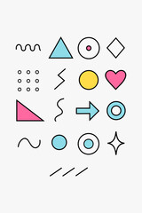 Trendy geometric shapes vector pattern background design for creative projects