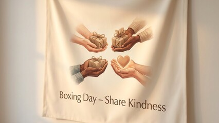 Share kindness this holiday season with heartfelt gifts and love on Boxing Day for promotional campaigns, greeting cards and seasonal advertising
