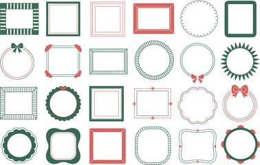 festive frame collection filled with decorative seasonal lines and shapes that bring cheerful Christmas energy to greeting cards, announcements, and winter holiday projects.
