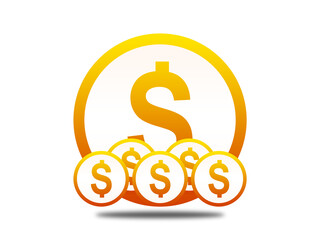 Gold Coin Dollar Symbol Illustration for Financial Theme