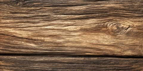 Weathered surface of aged hardwood displays prominent grain patterns and a visible knot