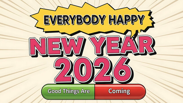 Everybody Happy New Year 2026 Good Things Are Coming Celebration Message