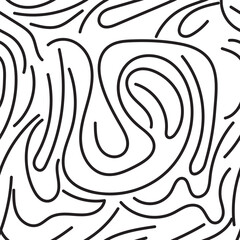 Abstract Monochrome Wavy Line Seamless Pattern