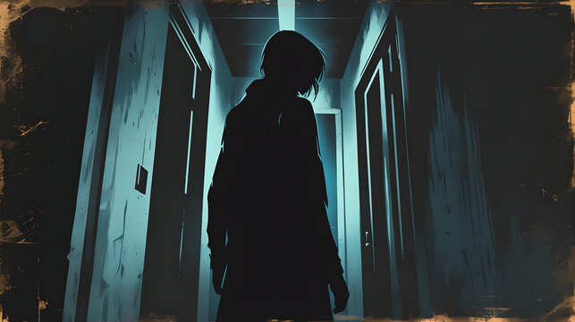 A room with a tense atmosphere like a haunted house