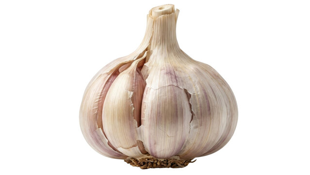Fresh Garlic Bulb: A close-up view of a vibrant garlic bulb, showcasing its intricate texture and fresh aroma, a staple in culinary artistry.