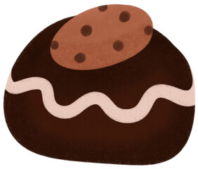 Cute Watercolor Chocolate Sweets and Dessert Clipart Set