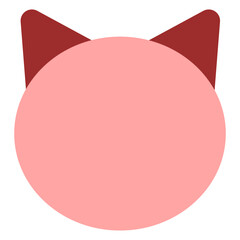 Simple Pink Cat Face Vector