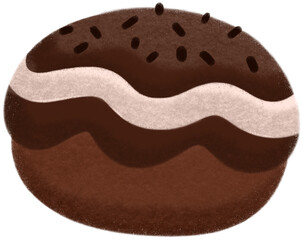 Cute Watercolor Chocolate Sweets and Dessert Clipart Set