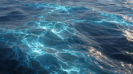 The mesmerizing pattern of light illuminating on the surface of water, creating an abstract and serene feel. The interplay of light and water creates a unique atmosphere