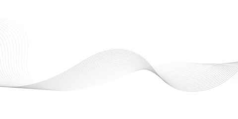 Futuristic Sound Wave Pattern: Abstract Modern Grey Wave Lines on a White Background, Dynamic Flowing Wave Design Element Representing Futuristic Technology and Sound Wave Patterns