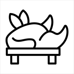 A simple single chinese pecking duck icon for design element or coloring book element