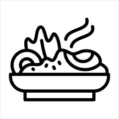 A simple single chinese fried rice icon for design element or coloring book element