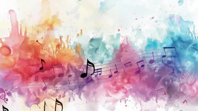 Video A watercolor of a single musical note