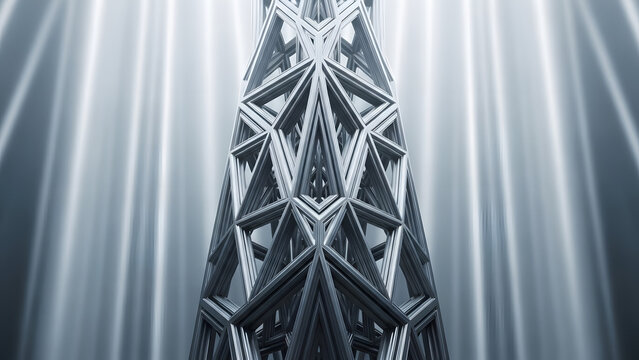 Striking architectural geometry with a modern edge and a futuristic feel, perfect for tech innovation and cutting edge design projects