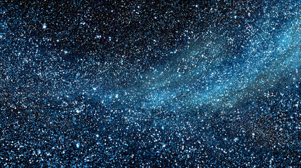 A mesmerizing shot of the cosmos with countless stars shimmering across the expanse of space, conveying a sense of wonder and vastness. The galaxy glistens with celestial radiance. 