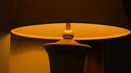 Warm Ambient Lighting from a Classic Table Lamp at Night