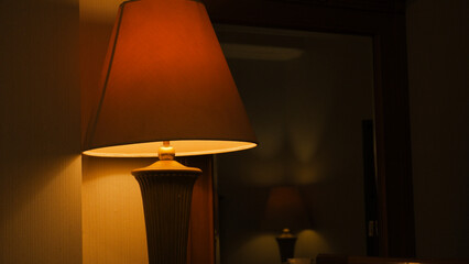 Warm Ambient Lighting from a Classic Table Lamp at Night
