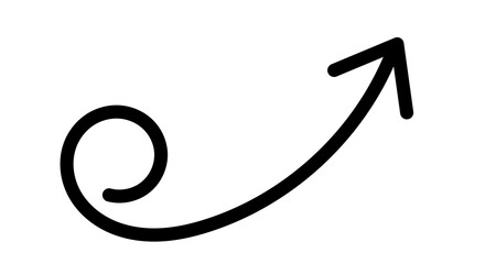 Hand drawn spiral upward arrow