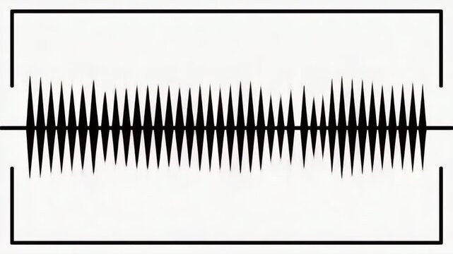 Dynamic sound wave visualization with sharp peaks and minimalist design, perfect for audio production, music technology, or data analysis projects, conveying precision and clarity