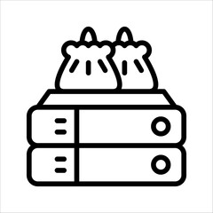 A simple single chinese siu mai icon for design element or coloring book element
