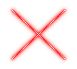 Glowing red X mark