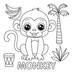 Cute Little Monkey Surrounded by Jungle