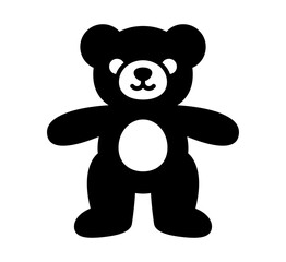 Teddy bear icon. Simple vector standing plushie bear toy illustration.