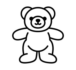 Teddy bear icon. Simple vector standing plushie bear toy illustration.