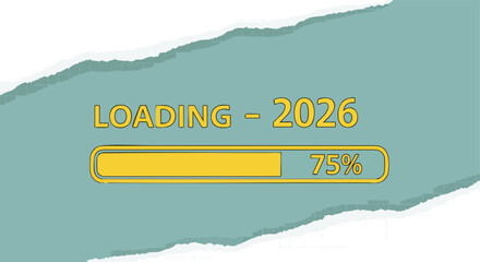 Year 2026 progress bar graphic anticipation for the future