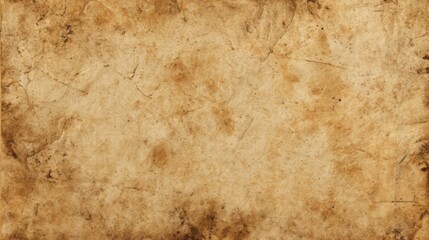 Textured damaged paper surface with dark brown stains and marks, aged vintage distressed background.